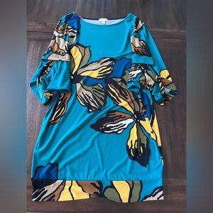 Live and Let Live Floral Tunic with Yellow, Brown, Black Accents